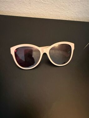 CHANEL Beige Cat-Eye Sunglasses with Dark Lenses